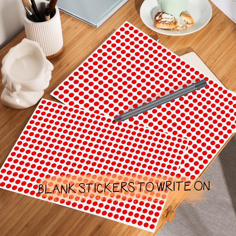 2564 0.25 Inch Red Color Coding Sticker Dots,4200 PCS Small Round Circle - Picture 5 of 7